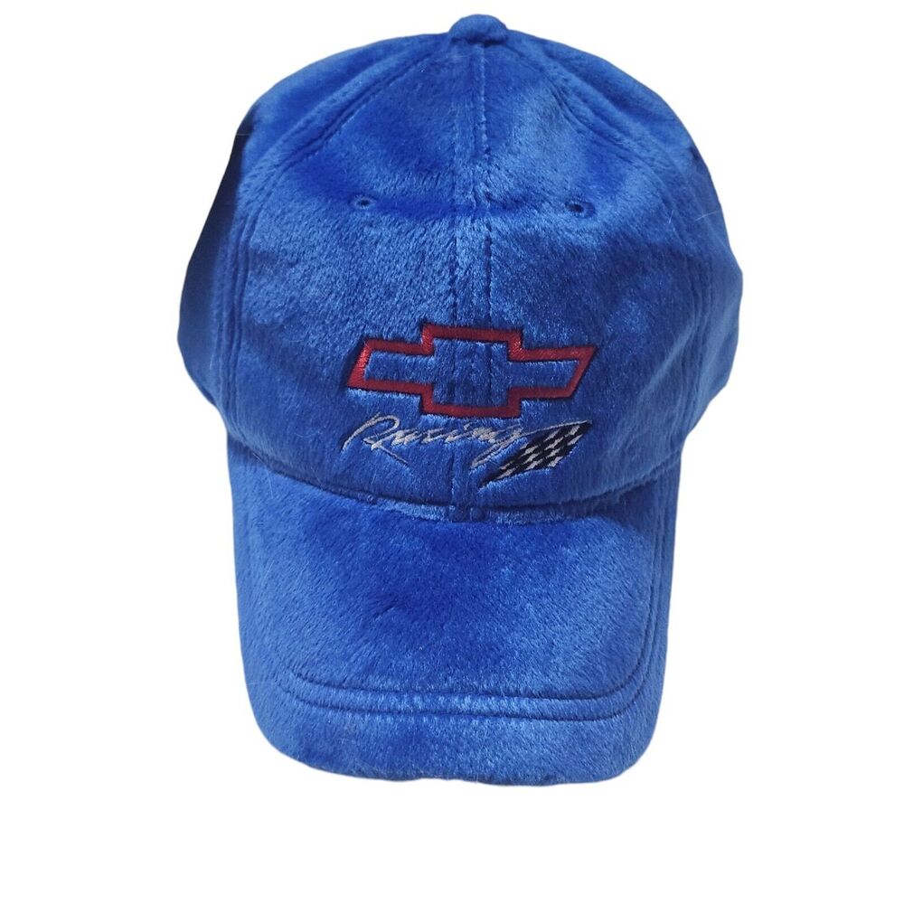 Chevrolet Racing Hat Blue Microfurr GM Licensed Adjustable Cap Chevy